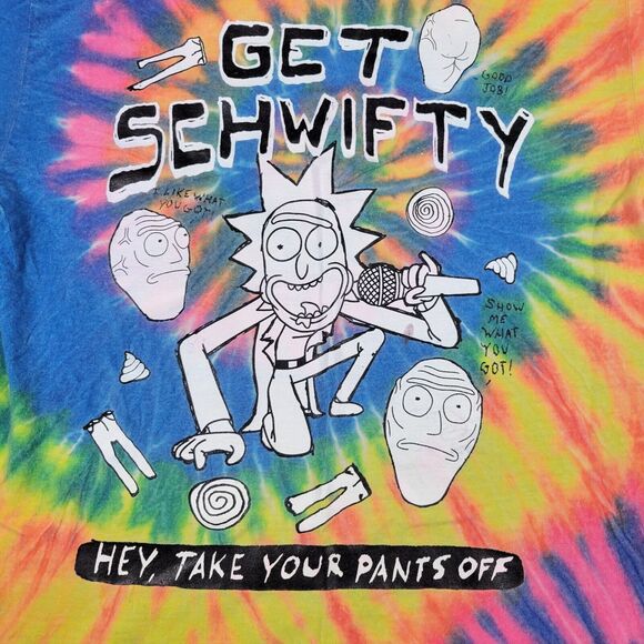 Rick And Morty Shirt Mens Medium Ripple Junction Get Schwifty Tie Dye - Picture 2 of 9
